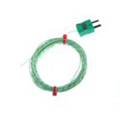 RS PRO,262-3192,K型外露结点热电偶, 探头Φ1/0.2mm x 5m, 可测+250°C, 线长5m, 微型插头接端, 聚四氟乙烯探头