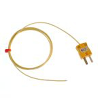 RS PRO,262-3218,K型外露结点热电偶, 探头Φ1/0.3mm x 1m, 可测+350°C, 线长1m, 微型插头接端, 玻璃纤维探头