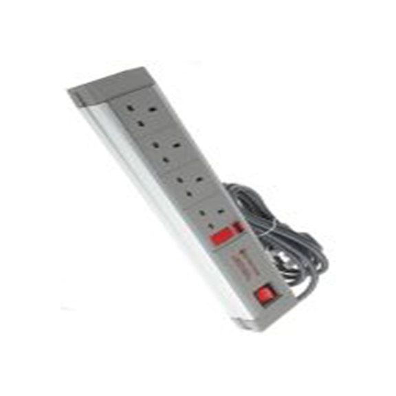 RS PRO,455-321,灰色 移动插座, 额定电压230 V ac, 4个 G 型插座, 电缆长2 m