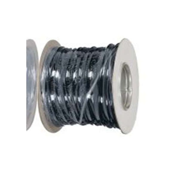 RS PRO,256-7020,黑色 PVC 电线 架空电缆, 1 mm², 100 m长 16/0.2 mm, 18 AWG 聚氯乙烯, 1 kV dc, 最高105 °C, 1015系列