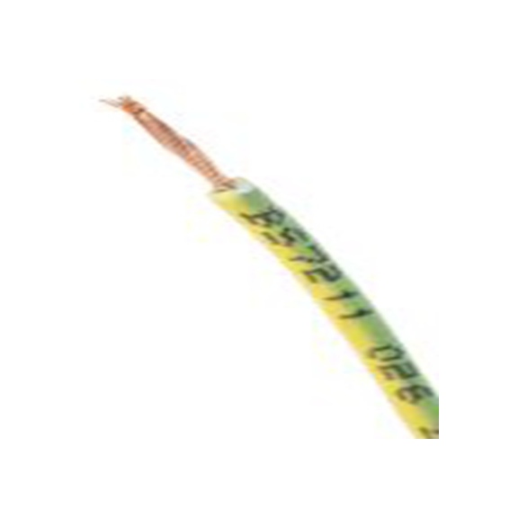 RS PRO,763-7586,绿色, 黄色 单芯 单芯 架空电缆, 0.75 mm², 100 m长 24/0.2 mm, 18 AWG 交联低烟, 500 V, 最高90 °C, H05Z-K系列