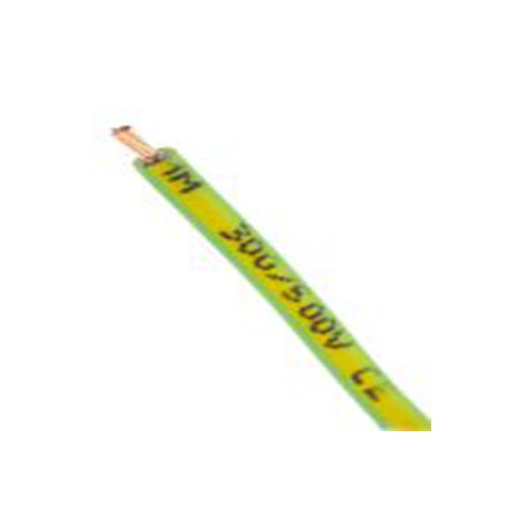 RS PRO,763-7609,黄色, 绿色 单芯 架空电缆, 1 mm², 100 m长 32/0.2 mm, 17 AWG 无卤, 500 V, 最高90 °C, H05Z-K系列