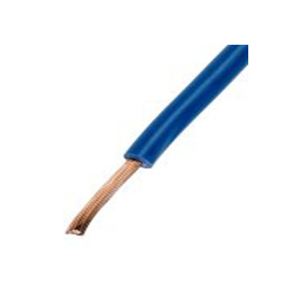 RS PRO,811-4438,蓝色 控制 柔性，黑色 架空电缆, 1.5 mm², 25 m长 30/0.25 mm, 15 AWG 聚氯乙烯, 1000 V, 最高70 °C, FLEXIBLE 