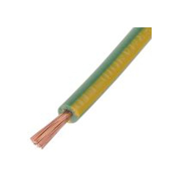 RS PRO,811-4485,绿色, 黄色 控制 柔性，黑色 架空电缆, 1 mm², 100 m长 32/0.2 mm, 18 AWG 聚氯乙烯, 1000 V, 最高70 °C, FLEXIBL