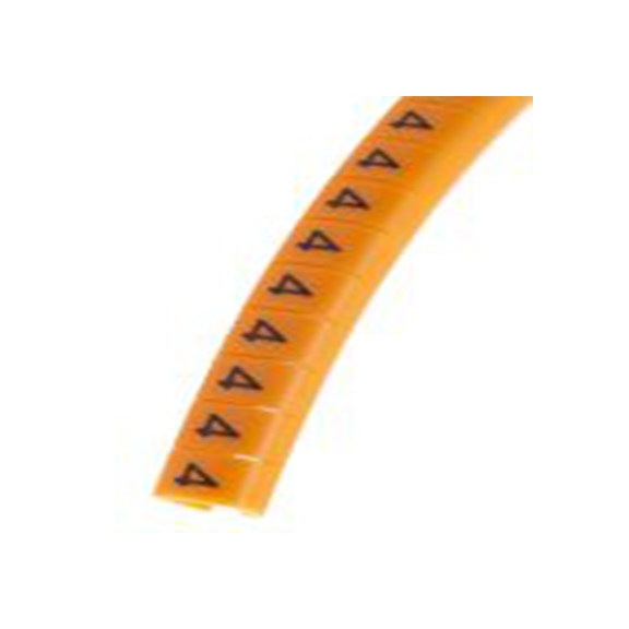 RS PRO,812-1401,电缆标识, 扣入式固定 5 mm, 图例4 4 mm, 黑色 橙色, 4 mm, MB2系列