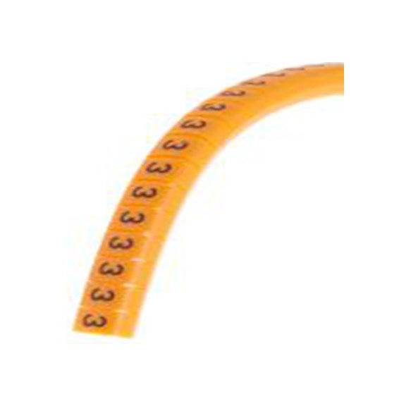 RS PRO,812-1408,电缆标识, 扣入式固定 5 mm, 图例3 4 mm, 橙色, 黑色 橙色, 4 mm x 4 mm