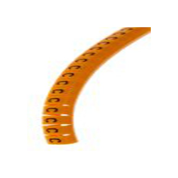 RS PRO,812-1436,电缆标识, 扣入式固定 5 mm, 图例C 4 mm, 黑色 橙色, 4 mm, MB2系列