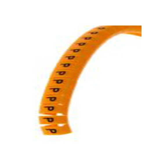RS PRO,812-1473,电缆标识, 扣入式固定 5 mm, 图例P 4 mm, 黑色 橙色, 4 mm, MB2系列