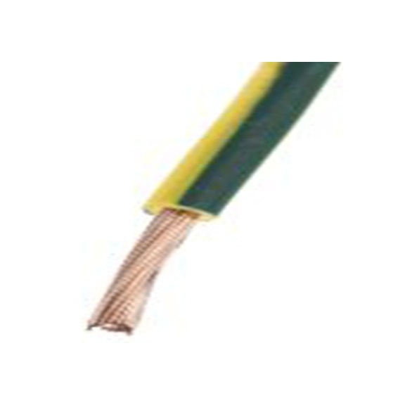 RS PRO,836-0833,绿色, 黄色 H07Z-K 设备电线 架空电缆, 2.5 mm², 100 m长 45/0.25 mm, 13 AWG 低烟，无卤, 750 V, 最高90 °C, 6