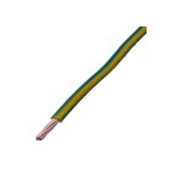 RS PRO,836-0919,黄色, 绿色 H07V-R 6491X 架空电缆, 6 mm², 100 m长 7/1.03 mm, 10 AWG 聚氯乙烯, 750 V, 最高70 °C, 6491