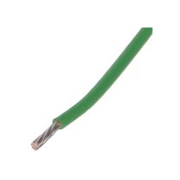 RS PRO,841-7254,绿色 设备电线 架空电缆, 0.22 mm², 100 m长 7/0.2 mm, 24 AWG 聚四氟乙烯, 300 V, 最高200 °C, Type A系列