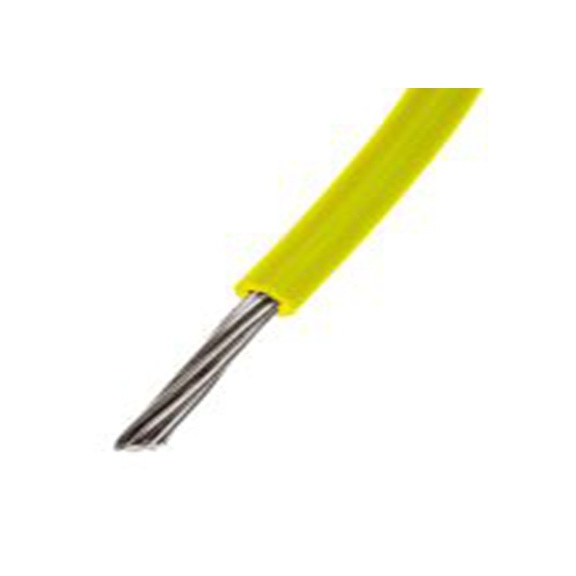 RS PRO,877-5333,黄色 绞合 安装线 架空电缆, 0.2 mm², 100 m长 7/0.2 mm, 24 AWG 聚氯乙烯, 150 V, 最高80 °C, UL1429系列