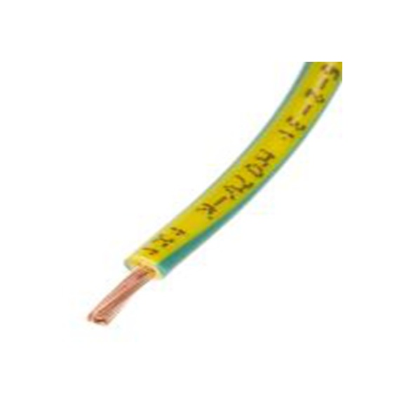 RS PRO,902-8401,黄色, 绿色 H07V-K 架空电缆, 1.5 mm², 100 m长 27/0.25 mm, 16 AWG 聚氯乙烯, 750 V, 最高70 °C, H07V-K系