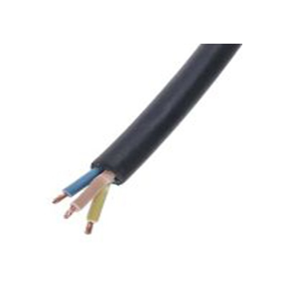 RS PRO,536-039,三芯, 50 m长 电源电缆, 300 V, 500 V, 黑色 橡胶护套 60 °C, H05-RRF, H05RR-F系列