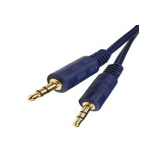 RS PRO,192-4399,RS PRO 辅助电缆, 3.5 mm 立体声插孔 公转3.5 mm 立体声插孔 公, 15 m长, 蓝色, RS PRO系列
