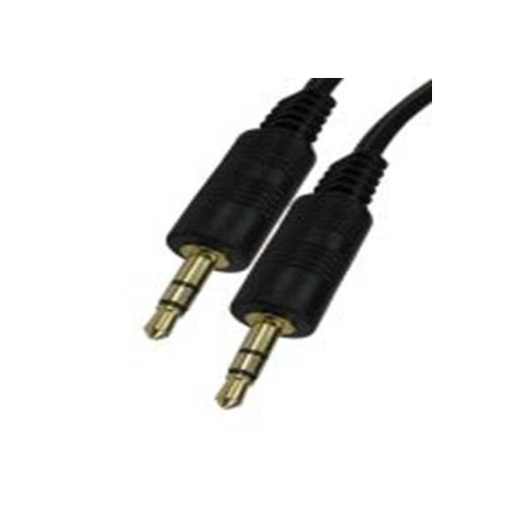 RS PRO,192-4410,RS PRO 辅助电缆, 3.5 mm 立体声插孔 公转3.5 mm 立体声插孔 公, 5 m长, 黑色, RS PRO系列