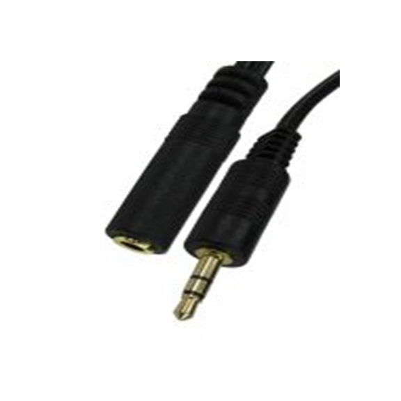 RS PRO,192-4428,RS PRO 辅助电缆, 3.5 mm 立体声插孔 公转3.5 mm 立体声插孔 母插, 15 m长, 黑色, RS PRO系列