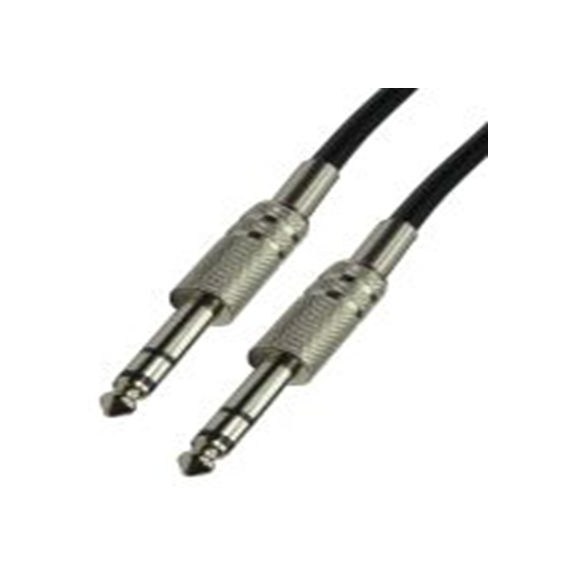 RS PRO,192-4461,RS PRO 辅助电缆, 6.35 mm 立体声插孔 公转6.35 mm 立体声插孔 公, 20 m长, 黑色, RS PRO系列
