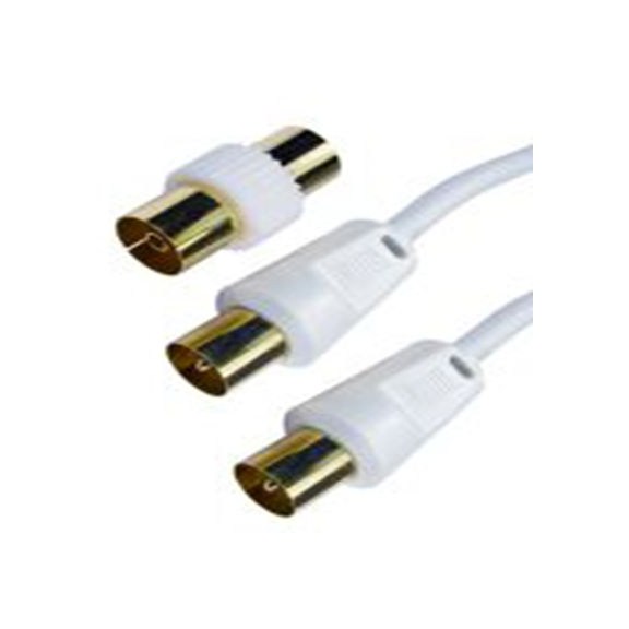 RS PRO,192-4483,射频 同轴电缆, 1.8 m长, 75 Ω, 端接, 5 mm外径, 白色, TV Aerial Connector系列