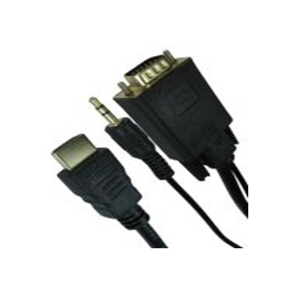 RS PRO,192-4518,HDMI 电缆, HDMI 公转 VGA 公, 1.8 m长, 黑色