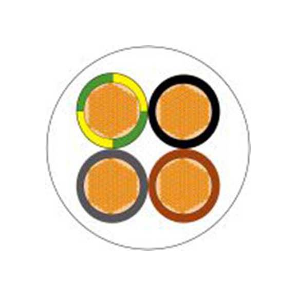 RS PRO,775-6151,四芯, 100 m长 电源电缆, 300 V, 500 V, 白色 聚氯乙烯护套 70 °C, H05VV-F系列