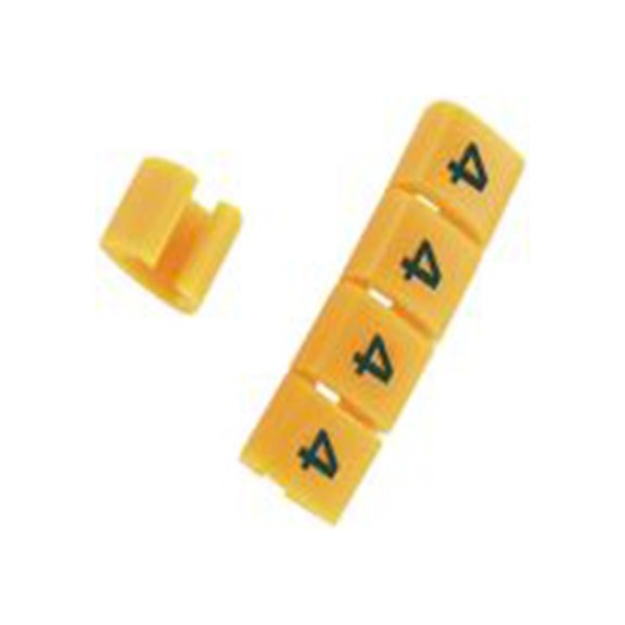 RS PRO,812-1470,电缆标识, 扣入式固定 5 mm, 图例O 4 mm, 黑色 橙色, 4 mm, MB2系列