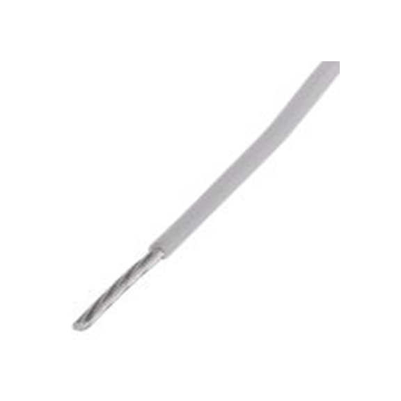 RS PRO,841-7147,白色 设备电线 A 型 架空电缆, 0.08 mm², 100 m长 7/0.12 mm, 28 AWG 聚四氟乙烯, 300 V, 最高200 °C