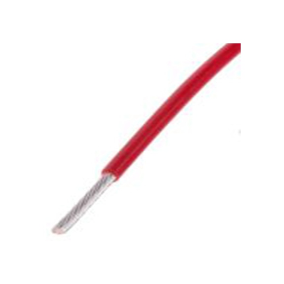 RS PRO,841-7412,红色 设备电线 B 型 架空电缆, 0.34 mm², 100 m长 19/0.15 mm, 22 AWG 聚四氟乙烯, 600 V, 最高200 °C