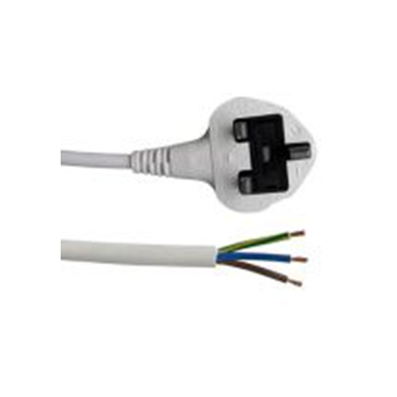 RS PRO,558-937,2 m 电源电缆, 25 V, 直向, 无端接转直 聚氯乙烯, 白色, 符合SINGAPORSAFETY MARK, SASO, Eu- 2003/11/EC (Coun