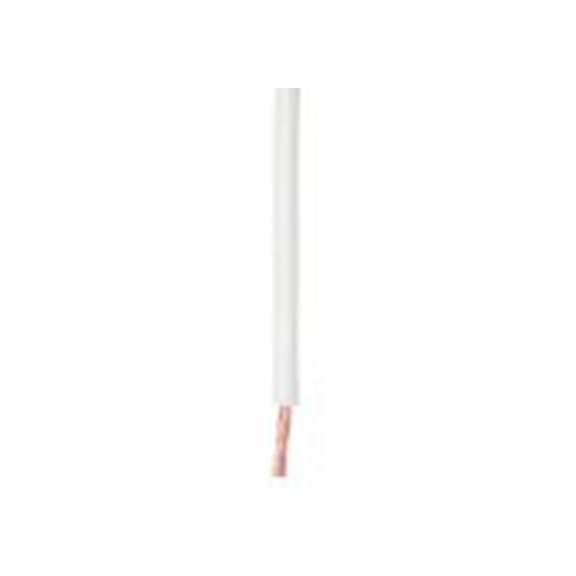 RS PRO,201-0577,白色 PVC 电线 设备电线 架空电缆, 0.75 mm², 100 m长, 18 AWG 聚氯乙烯, 450/750 V, 最高70 °C, H05V-K系列