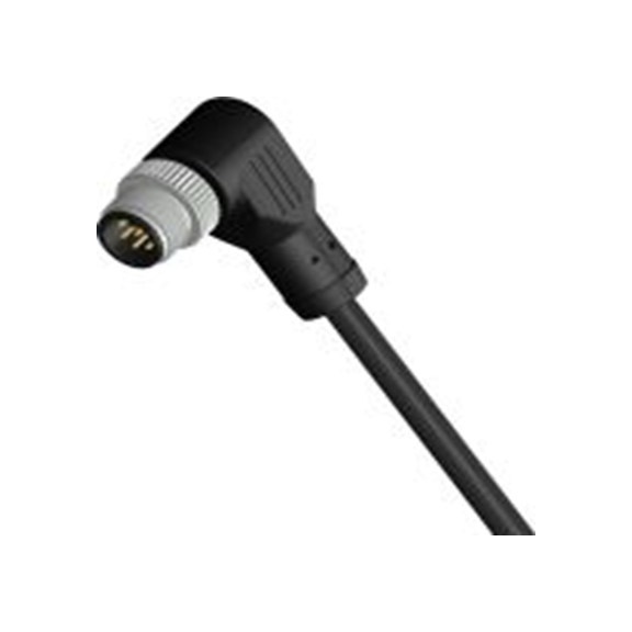 RS PRO,206-7635,RS PRO 传感器执行器电缆, 5 m长 8, 直角 公转自由端 公, PU 黑色护套, IP40, CBM系列