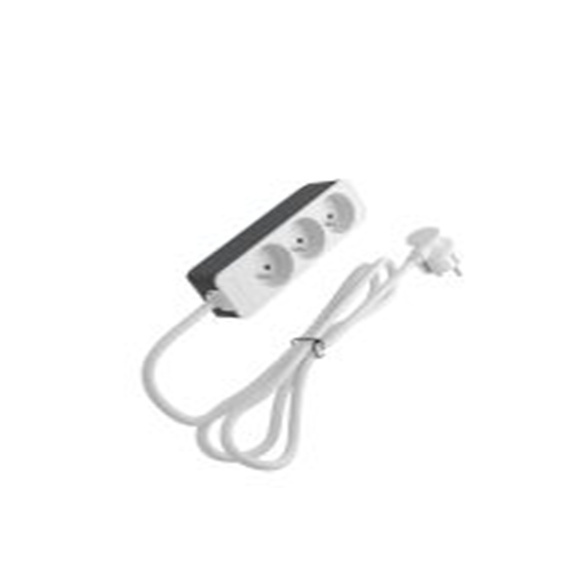 RS PRO,226-9488,白色 移动插座, 额定电压250 V, 3个 E 型插座, 电缆长4 m, IP20防护等级