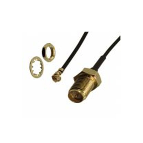 RS PRO,227-2090,射频 同轴电缆, 305 mm长, 50 Ω, 端接, 1.37 mm外径, 黑色, MHF1, RP-SMA系列