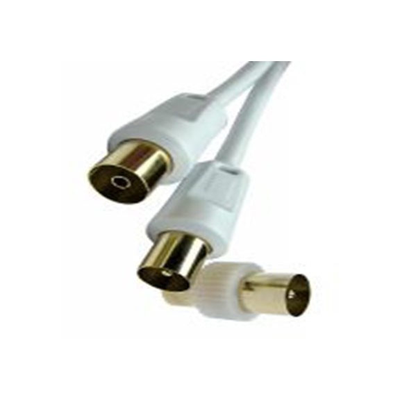 RS PRO,236-9052,3C2V 同轴电缆, 18 m长, 端接, 白色, TV Aerial Connector系列