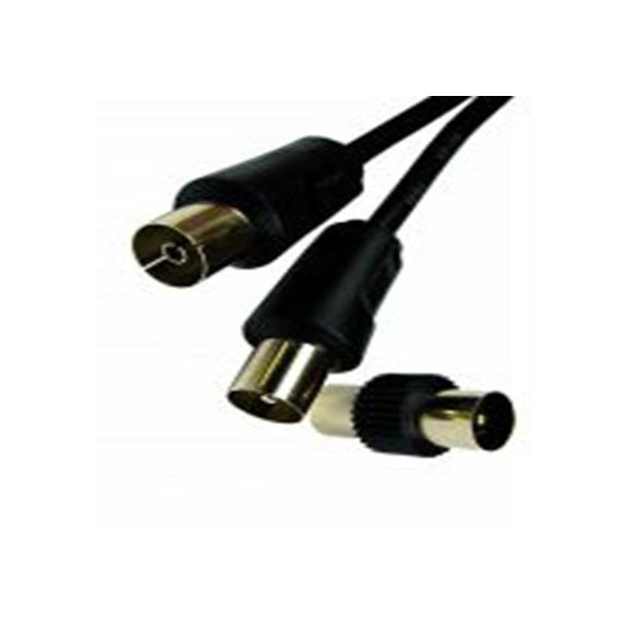 RS PRO,236-9055,3C2V 同轴电缆, 10 m长, 端接, 黑色, TV Aerial Connector系列