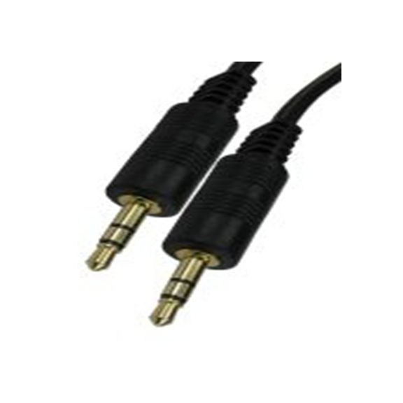 RS PRO,251-3211,RS PRO 辅助电缆, 3.5 mm 立体声插孔 公转3.5 mm 立体声插孔 公, 3 m长, 黑色, RS PRO系列