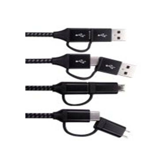 RS PRO,266-2586,RS PRO , USB A 型, USB C 型 公转微型 USB B 型, USB C 型 公, 1.5 m长, USB 2.0, 黑色