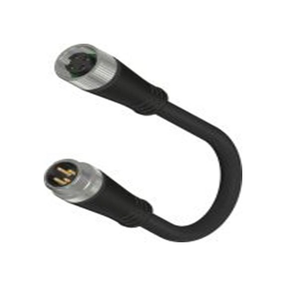 RS PRO,283-4977,RS PRO 执行器/传感器电缆, 10 m长 4, 7/8″圆形, 直向 母插 8转直 公, 聚氯乙烯 黑色护套, IP40