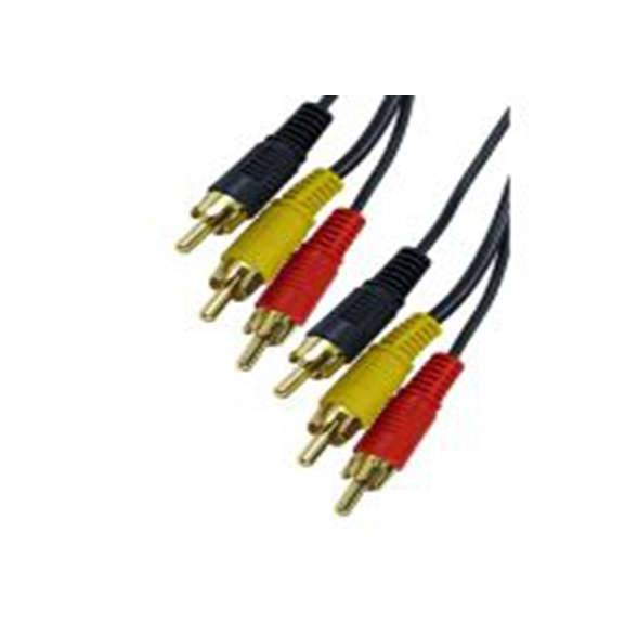 RS PRO,286-2822,RS PRO 莲花头音频线, RCA 公转RCA x 3 公, 3 m长, 黑色
