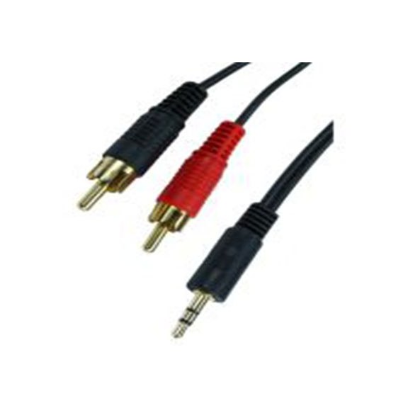 RS PRO,286-2830,RS PRO 莲花头音频线, RCA 公转3.5 mm 公, 1.2 m长, 黑色
