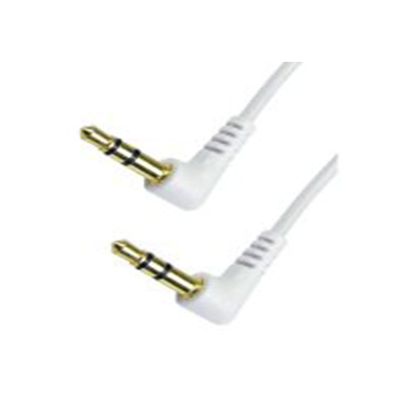 RS PRO,286-2857,RS PRO 辅助电缆, 3.5 mm 立体声插孔, 3.5 mm 立体声插孔 公转3.5 mm 立体声插孔, 3.5 mm 立体声插孔 公, 10 m长, 白色, R