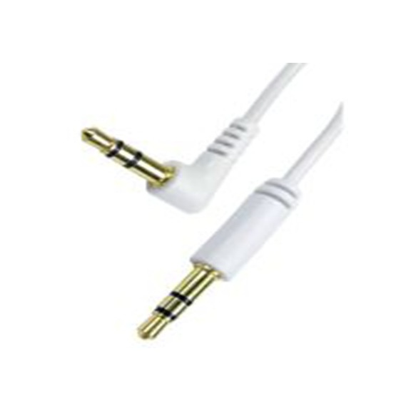 RS PRO,286-2868,RS PRO 辅助电缆, 3.5 mm 立体声插孔, 3.5 mm 立体声插孔 公转3.5 mm 立体声插孔, 3.5 mm 立体声插孔 公, 5 m长, 白色, 2T