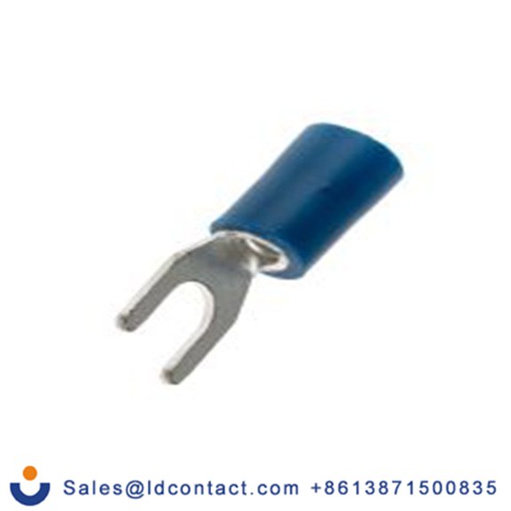 RS PRO,534-626,绝缘 叉型端子, M4螺栓, 蓝色, 最小电线尺寸: 16 AWG 14 AWG, 7.2 mm宽, 0.8 mm厚, 镀锡触点 乙烯基
