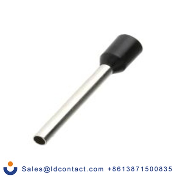 RS PRO,178-7314,绝缘 压接靴带套圈, 黑色, Φ2 mm x 18 mm引脚, 最大电线尺寸 16 AWG, 总长24.3 mm