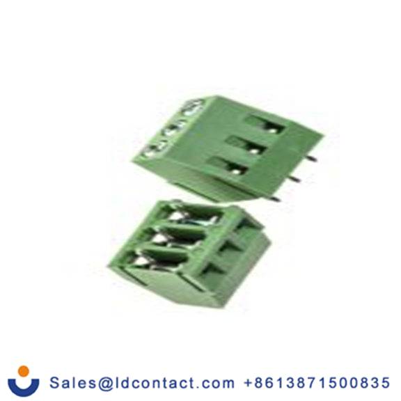 RS PRO,897-0812,PCB端子排, 3p, 5mm间距, 10A, 300 V, THT安装, 螺钉端接, 直向, 绿色