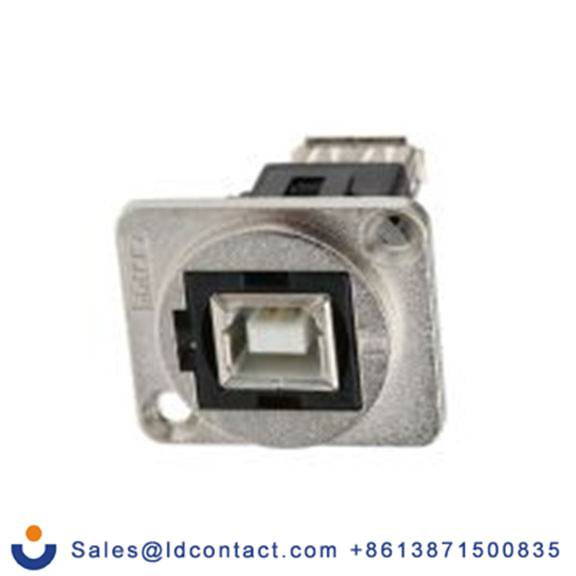 RS PRO,907-5628,USB 连接器, USB B对A型 内螺纹/内螺纹, 2端口, 面板安装 直向 USB 2.0 FT系列