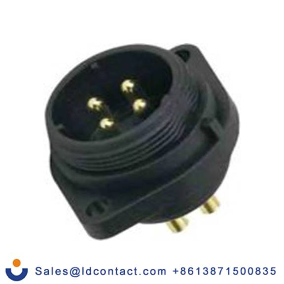 RS PRO,131-6380,Standard 圆形连接器 插座, 4芯, 法兰安装, 公芯, 500 V, IP68, SP21系列
