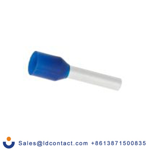 RS PRO,178-7293,绝缘 压接靴带套圈, 蓝色, Φ1.5 mm x 8 mm引脚, 最大电线尺寸 18 AWG, 总长14.3 mm