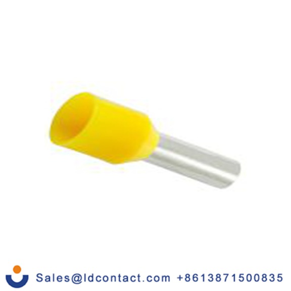 RS PRO,178-7303,绝缘 压接靴带套圈, 黄色, Φ1.7 mm x 10 mm引脚, 最大电线尺寸 18 AWG, 总长16.3 mm