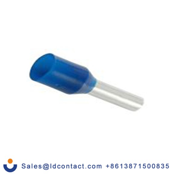 RS PRO,178-7317,绝缘 压接靴带套圈, 蓝色, Φ2.5 mm x 12 mm引脚, 最大电线尺寸 14 AWG, 总长18.4 mm